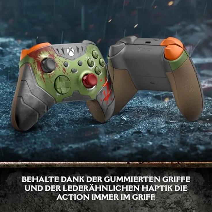 Xbox Wireless Controller – DOOM: The Dark Ages Limited Edition, mattgrün mit 3D-Effekten und Download für DOOM Slayer Executioner-Skin – Bild 4