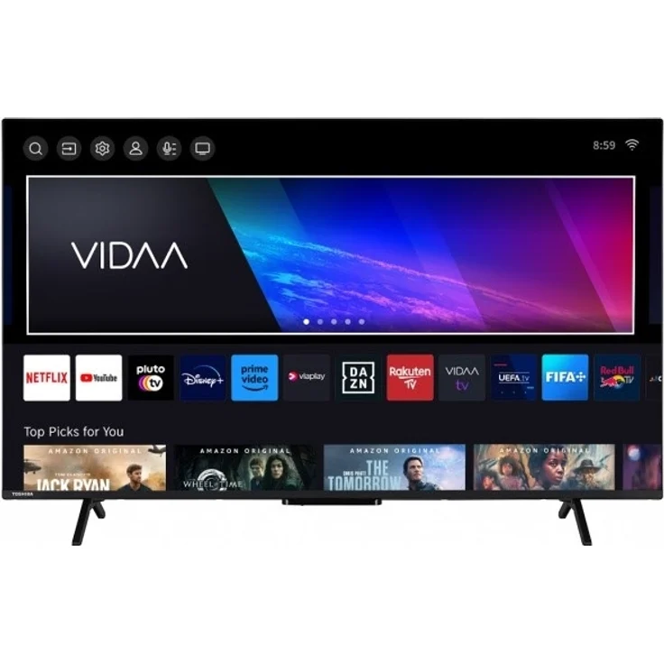 Toshiba 55QV2463DA, 55 Zoll 4K Ultra HD Smart-TV mit 250 cd/m², Schwarz