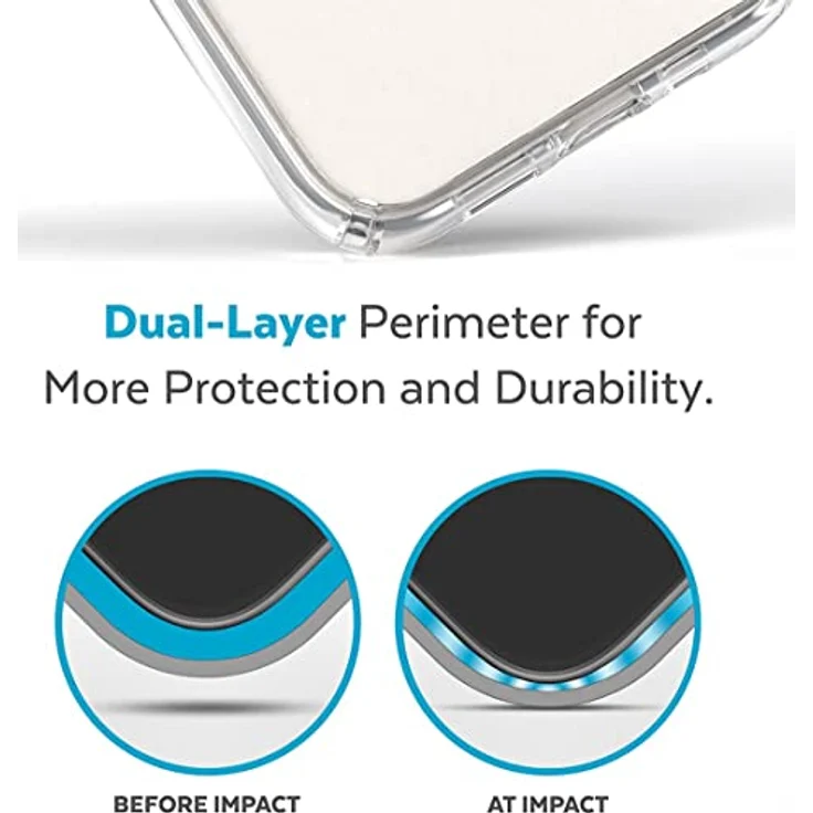 Speck Presidio Perfect-Clear + MagSafe iPhone 14 Plus Hülle (durchsichtig) mit Microban-Beschichtung – Bild 5