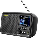 LEICKE tragbares DAB+ Radio mit Bluetooth 5.0, 2,4" Farbdisplay, 80 Voreinstellungen, Küchenradio - Schwarz