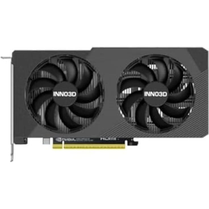 Inno3D RTX 5060 Twin X2 OC, Next-Gen-Grafikkarte mit 8GB GDDR7-RAM, Boost-Takt bis 2527 MHz, Dual-Slot Design, schwarz – Bild 2