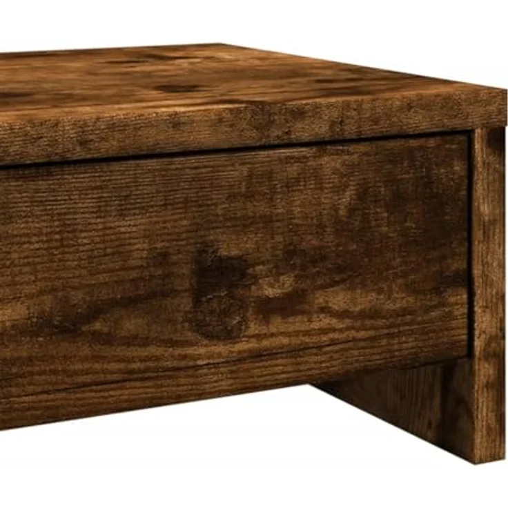 vidaXL Monitorständer mit Schubladen, Räuchereiche, 50x27x15 cm, langlebiger Holzwerkstoff, max. Belastbarkeit 25 kg, pflegeleicht – Bild 4