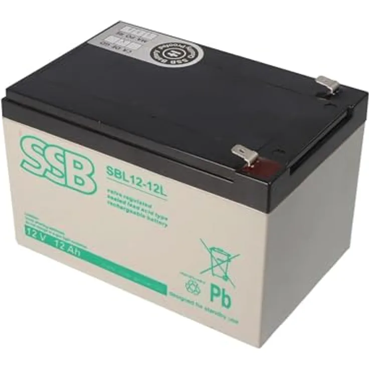SSB SBL12-12L, 12V 12Ah Bleiakku AGM Blei Gel Akku, Longlife Design, 151 x 98 x 95 mm
