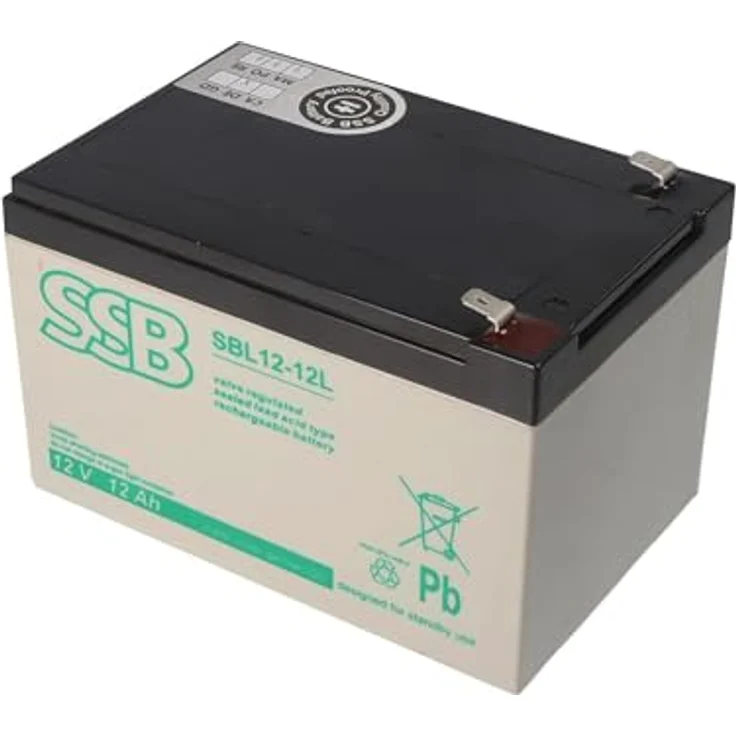 SSB SBL12-12L, 12V 12Ah Bleiakku AGM Blei Gel Akku, Longlife Design, 151 x 98 x 95 mm – Bild 1