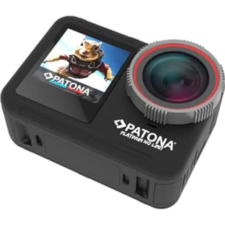 Patona Life SL5, 6K Action Cam mit Dual-Farbbildschirm, WLAN und wasserdichtem Gehäuse, Schwarz