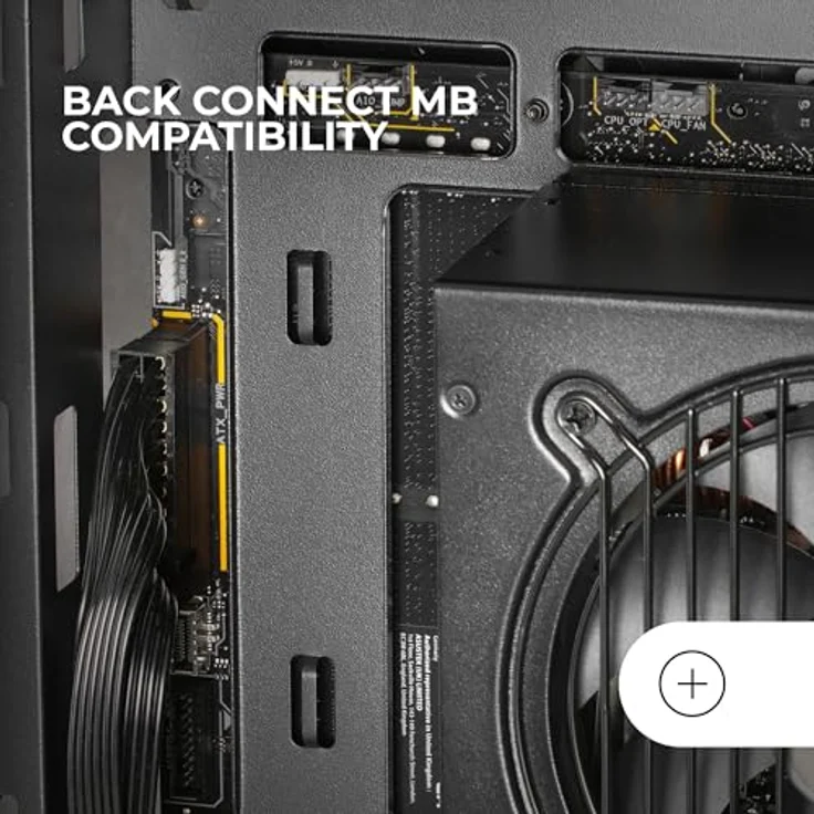 Mars Gaming MC-INFINIO, PC-Tower-Gehäuse mit gebogenem gehärtetem Glas, zwei ARGB-Lüftern, vertikaler GPU-Montage, USB-C-Anschluss, weiß – Bild 5