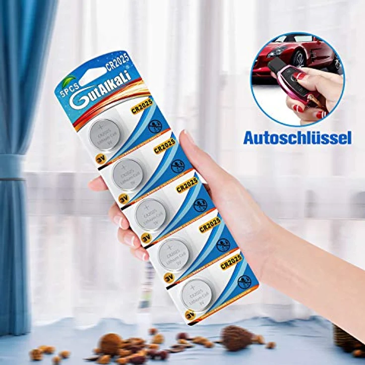 GutAlkaLi CR2025 3V Lithium Knopfzellen, 20 Stück Batterien mit 150 mAh Kapazität, kompakt und langlebig – Bild 4