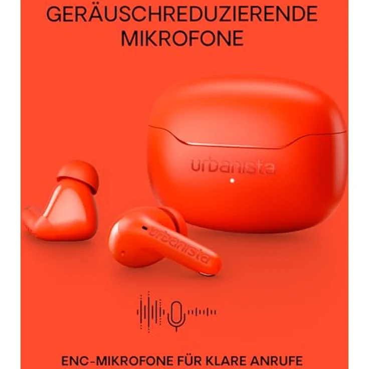 Urbanista Palermo, True Wireless Stereo Kopfhörer mit aktiver Geräuschunterdrückung, spritzwassergeschützt, Bluetooth, orange – Bild 4