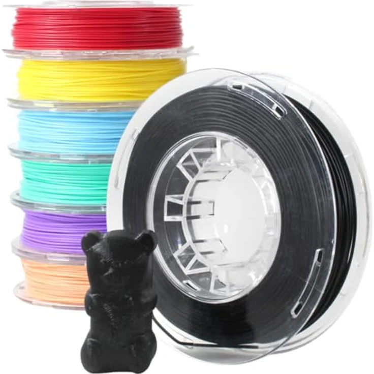 Toybox Deluxe Filament Bundle, 7 Rollen biologisch abbaubares PLA-Filament, je 250g, bunte Farben für kreativen 3D-Druck, kompatibel mit Toybox 3D-Druckern – Bild 1