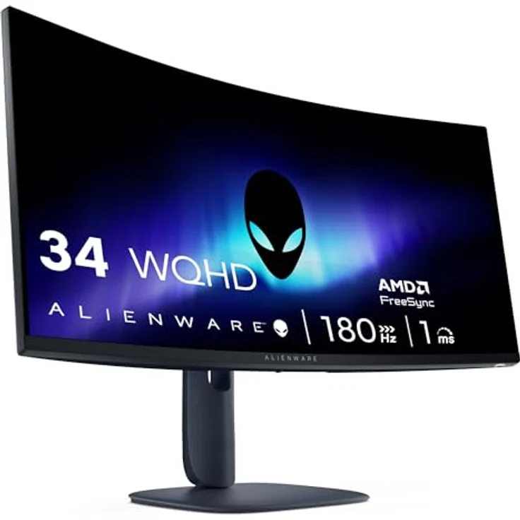 Alienware AW3425DWM Gaming-Monitor 34" Curved WQHD 180 Hz 1 ms HDR 400 VA-Panel, Schwarz – Bild 2