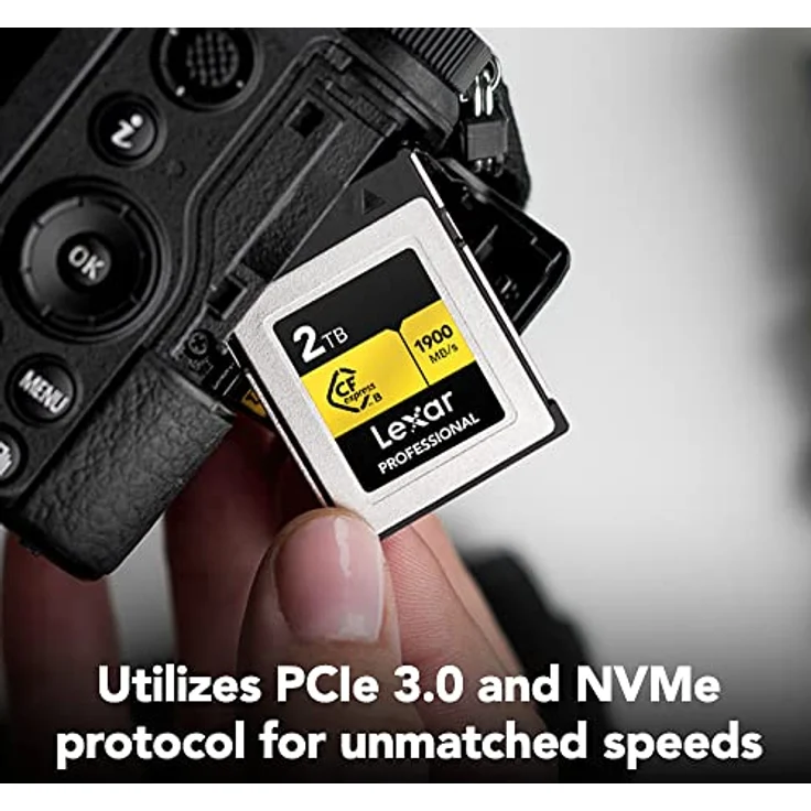 Lexar Professionelle 2 TB CFexpress Typ B Speicherkarte Gold Serie, bis zu 1900 MB/s Lesen, Raw 8K Videoaufnahme, unterstützt PCIe 3.0 und NVMe (LCXEXPR002T-RNENG) – Bild 5