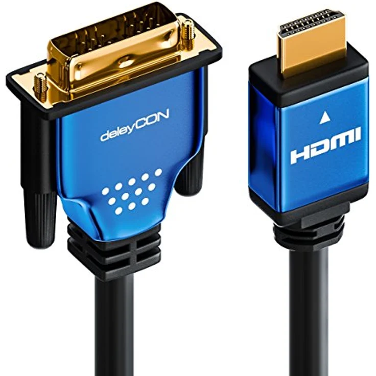 deleyCON 1,5m HQ HDMI zu DVI Kabel High Speed - 1080p / Full-HD / 3D Ready - HDMI auf DVI Adapterkabel – Bild 4