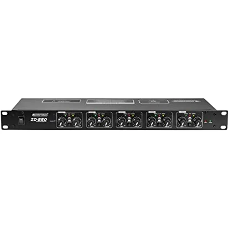 Omnitronic ZD-250B Zonen-Verteiler, Mischpult für Studio- und Livemixer, Schwarz - präzise Signalverteilung, kompakte Bauweise, robuste Konstruktion