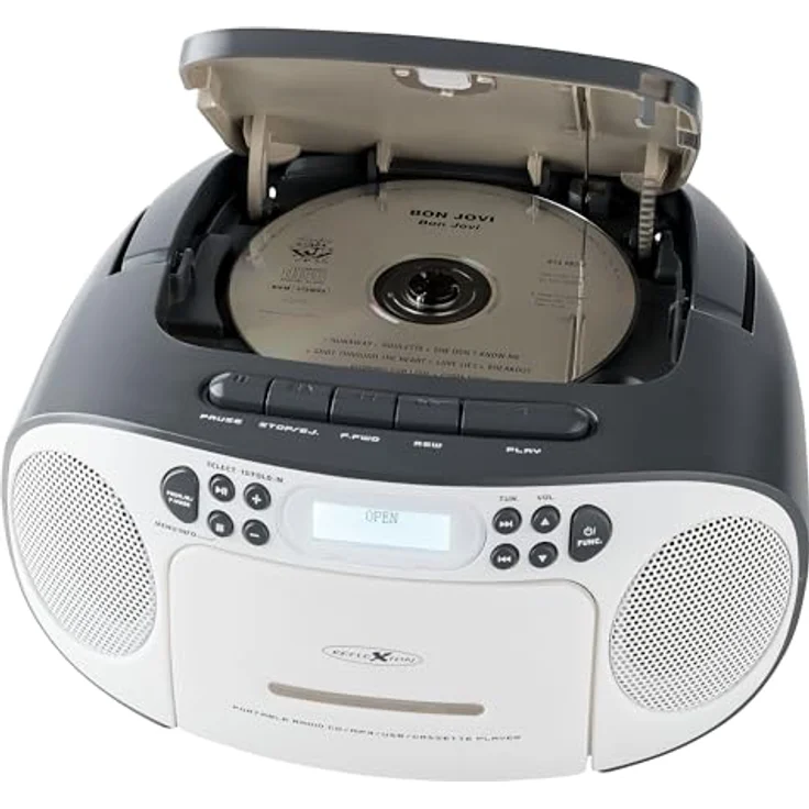 Reflexion CD-Radio DAB+, DAB, UKW AUX, CD, DAB+, Kassette, UKW, USB Weiß, Grau – Bild 2