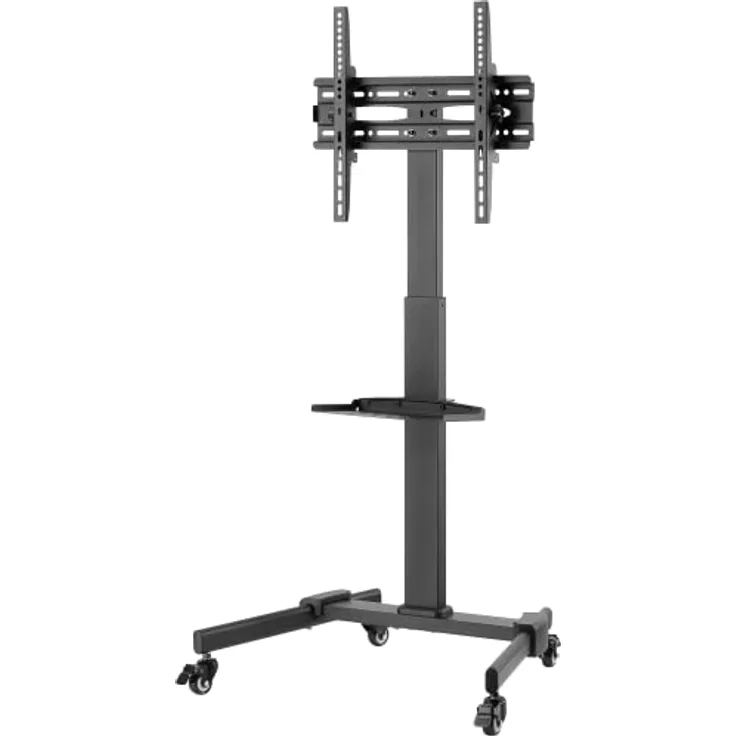 Goobay 59507 Mobiler TV Ständer rollbar / 37“ - 70“ (94-178 cm) Monitor & Fernseher Standfuss/Fernsehständer mit Rollen/TV Bodenständer höhenverstellbar/bis 35 kg/Schwarz