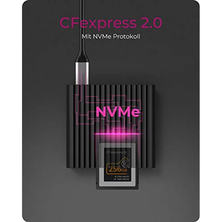 ICY BOX CFexpress Kartenleser Typ-B mit USB 3.2 (Gen 2), 10 Gbit/s, Lesegerät, USB-C & USB-A, Aluminium, Schwarz, Android/Windows/Mac OS – Bild 4