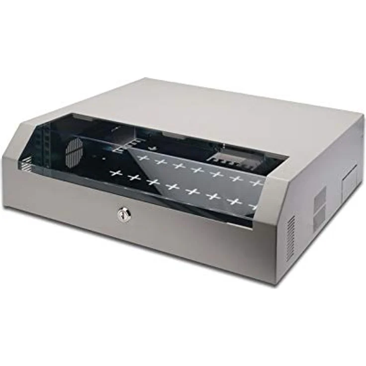 Digitus Wandgehäuse Soho 3 HE, 19 Zoll Serverschrank mit rotierbarer Profilschiene, grau – Bild 2
