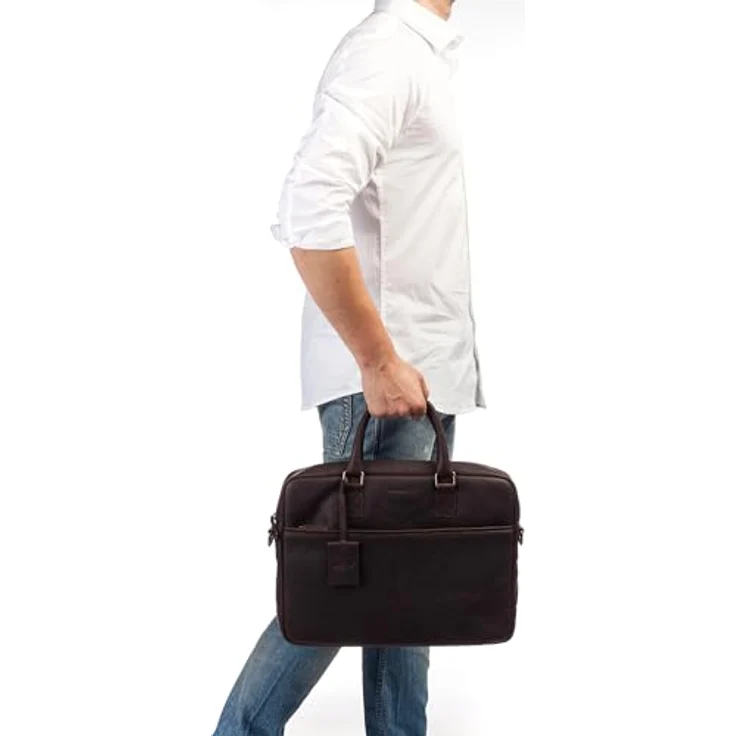 Burkely Antique Avery Aktentasche, 40 cm Leder mit Laptopfach, braun – Bild 7