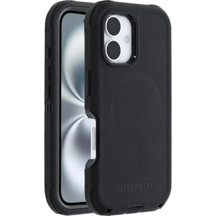 OtterBox Defender Series MagSafe Hülle für iPhone 16, stoßfest, sturzsicher, extrem robust, Schutzhülle, 7X getestet nach Militärstandard, Schwarz – Bild 1