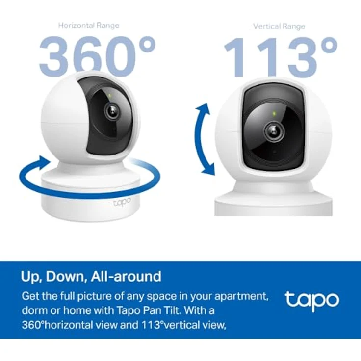 Tapo C202 360° WLAN Überwachungskamera, 1080P HD, Bewegungsverfolgung, Nachtsicht, Zwei-Wege-Audio, bis zu 512GB Lokale Speicherung – Bild 5