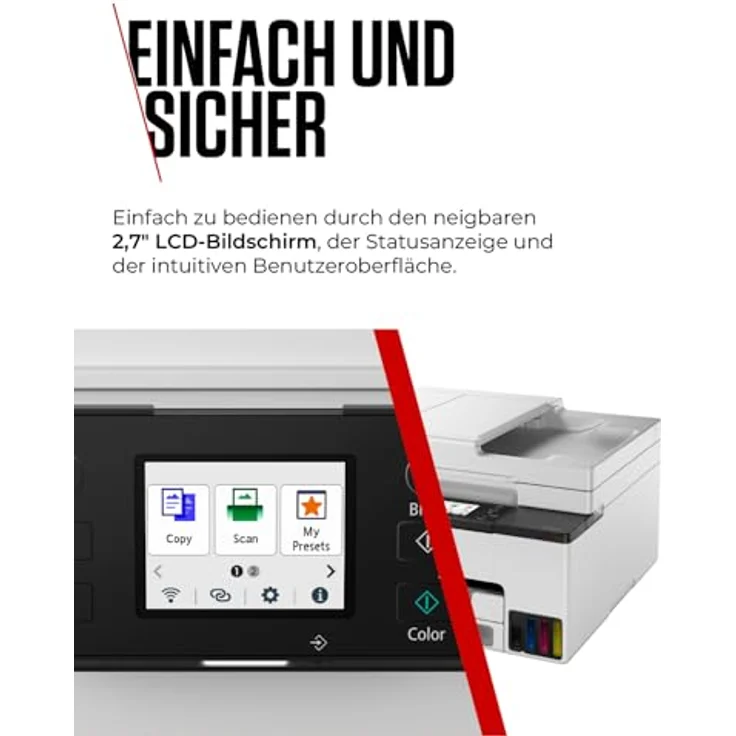 Canon MAXIFY GX2050, 4-in-1 Tintenstrahldrucker mit WLAN, ADF, Duplexdruck, 250 Blatt Kassette und 6 x Tintenflaschen, DIN A4 – Bild 5