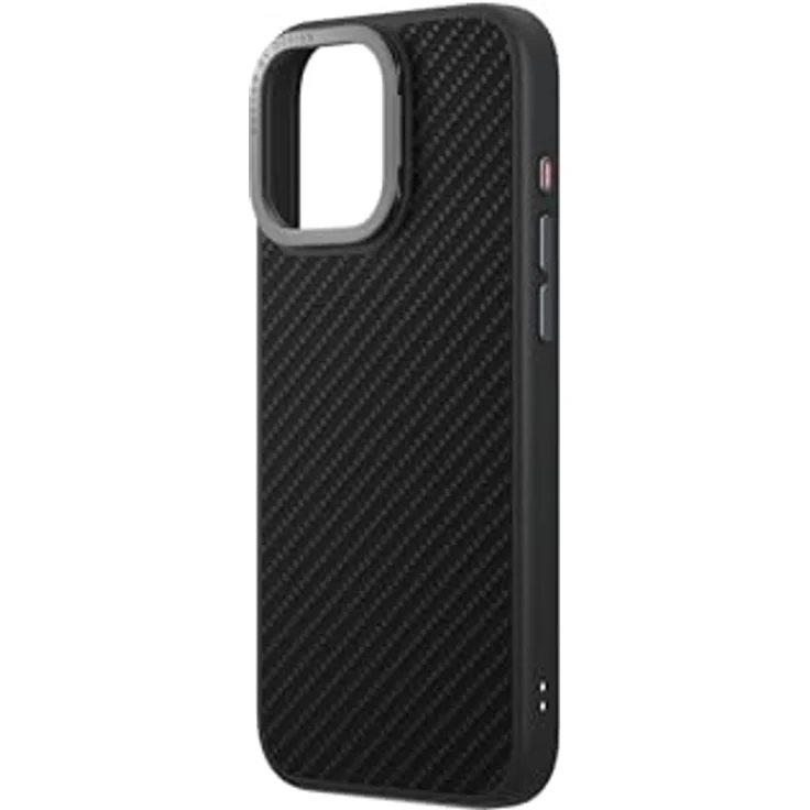 UNIQ KEVA MAX, Schutzhülle für iPhone 16 Pro Max, Aramidfaser, Carbon-Schwarz, mit verbessertem Magnetladen und integriertem Kameraflip-Ständer – Bild 3