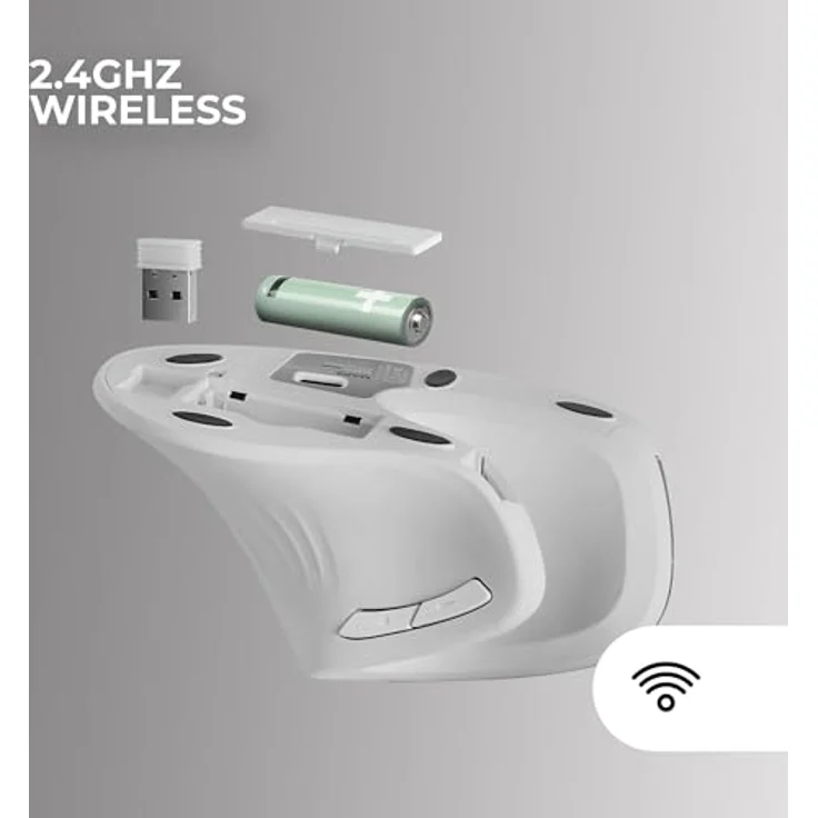 Mars Gaming MMW-ERGOPRO Weiß, Ergonomische Vertikale Kabellose Maus, Optischer Sensor 3200DPI, Huano-Schalter, 2.4GHz Kabelloser Empfänger, Multi-Plattform Support – Bild 5