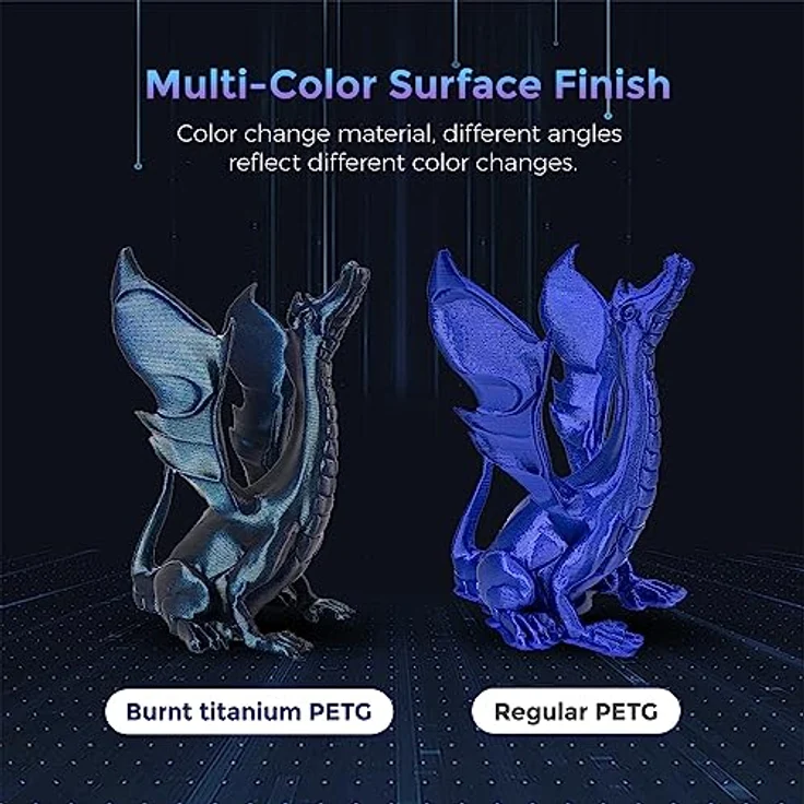 FLASHFORGE PETG 3D Drucker Filament 1.75mm, Chamäleon Farbverschiebung, Burnt Titanium, 1kg, Maßgenauigkeit ±0.02mm, verstopfungsfrei und knäuelfrei – Bild 4