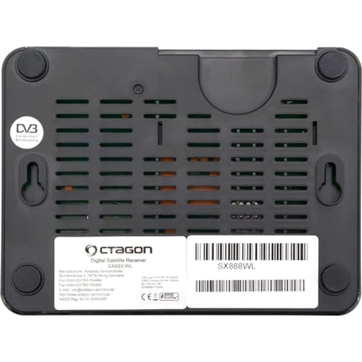 Octagon Octagon SX888 SE V2 WL HD IP Linux Receiver, WiFi WLAN, TV Box, LAN, Mediathek, YouTube, Internet Radio, HDMI CEC, E2TV Multiroom TV Client-System, H.265, Infrarot Kabel, lernbare Fernbedienung, Schwarz – Bild 5