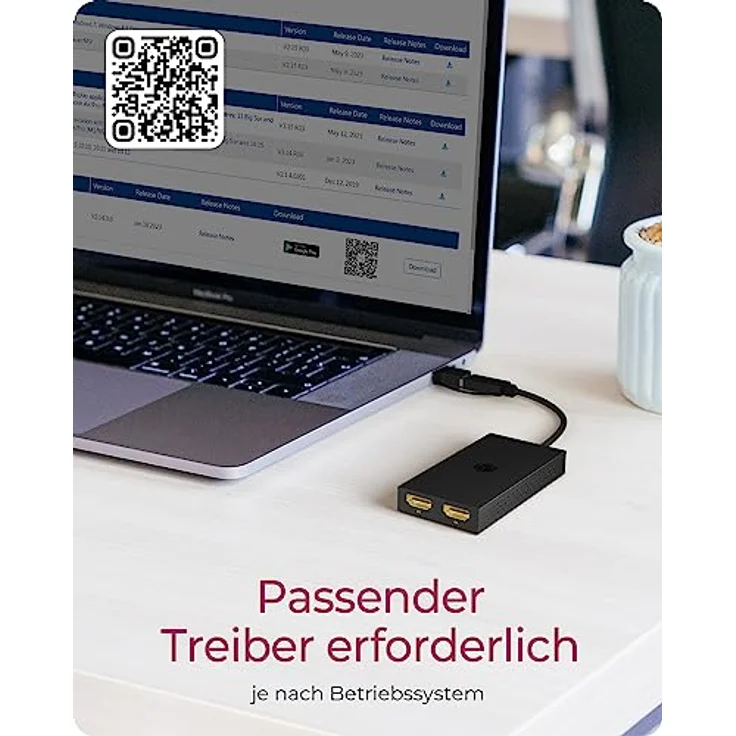ICY BOX USB zu Dual HDMI Splitter (2K 60Hz / 4K 30Hz), USB-A & USB-C zu 2X HDMI, Unterstützt Windows, MacOS & ChromeOS, IB-SPL1029AC – Bild 2