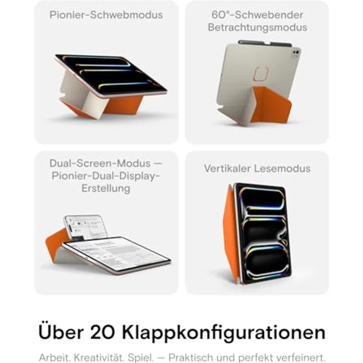 MOFT Dynamic Folio Hülle für iPad Pro 11" (M5 2025 / M4 2024), ergonomisch verstellbar mit 20+ Winkeln, leicht und stabil mit magnetischem Halt – Bild 3