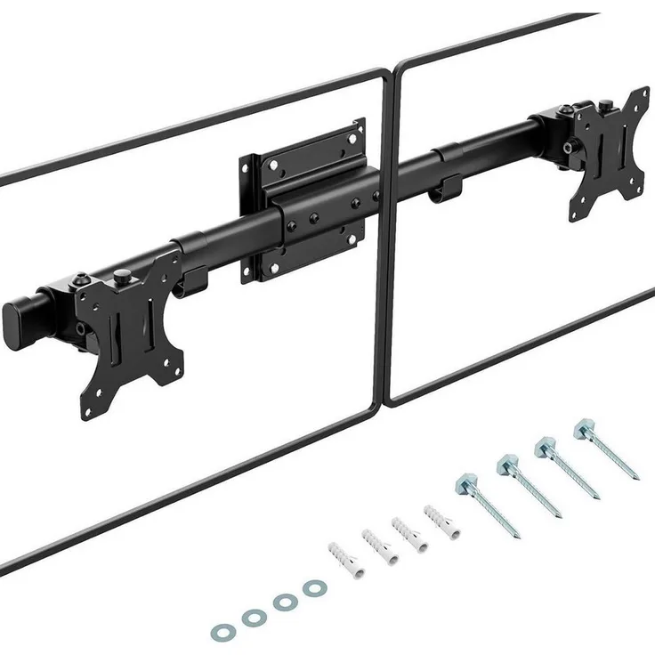 LuxusKollektion Dual Monitorhalterung, VESA 75x75/100x100mm, für 13-27 Zoll Monitore, max. 10kg, neigbar, schwenkbar, drehbar