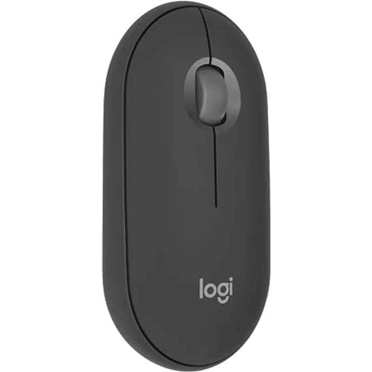 Logitech Pebble Mouse 2 M350s schlanke kabellose Bluetooth-Maus, mobil, leicht, anpassbare Taste, leise Klicks, Easy-Switch für Windows, macOS, iPadOS, Android, ChromeOS - Grafit – Bild 1