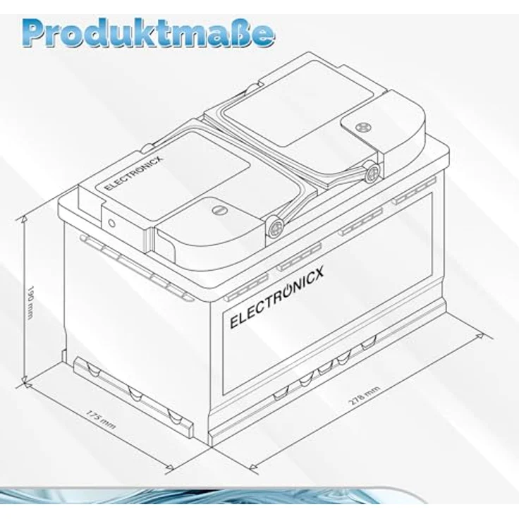 Electronicx GEL Batterie 100 AH 12V, wartungsfreie Versorgungsbatterie für Freizeit und Marine, temperaturrobust bis 60°C, kippbar bis 90° – Bild 8