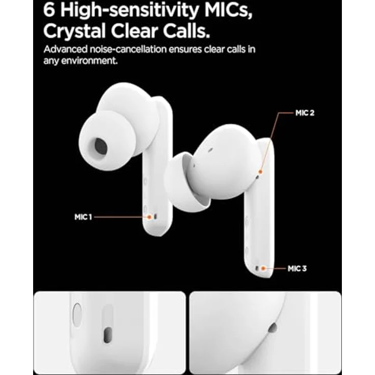 Spigen SA2402 ANC PRO TWS Kopfhörer, In-Ear mit aktiver Geräuschunterdrückung, 30 Stunden Akkulaufzeit, Bluetooth 5.2, Weiß – Bild 6