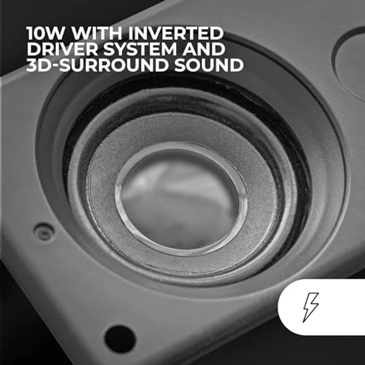 MARSGAMING Mars Gaming MS-H, RGB Flow Gaming-Lautsprecher, Inverted Drivers und 10W 3D-Surround Sound, Kompakte Lautsprecher mit Lautstärkeregler, Schwarz – Bild 3