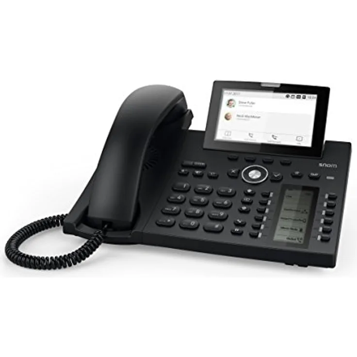 Snom D385 IP Telefon, SIP Tischtelefon Farbe + SmartScreen, 12 SIP-Identitäten, Sensorhakenschalter, Bluetooth, USB, 48 selbstbeschriftende Schlüssel (12 physische), Schwarz, 00004340