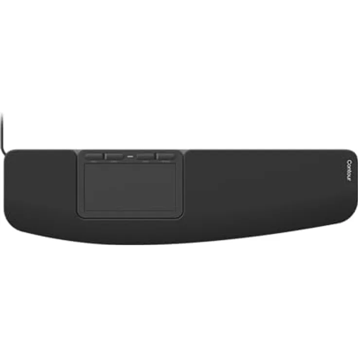 Contour Touch Ergonomic Touchpad, verkabelt mit Glasoberfläche und Shortcut-Tasten, Schwarz