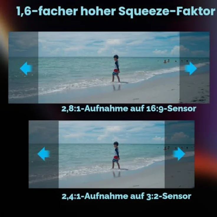 SIRUI 100mm T2.9 1.6X Full-Frame Anamorphic Cinema Lens, E Mount - Ultra breiter Sichtwinkel, ovales Bokeh, Blende T2.9-T16 – Bild 5