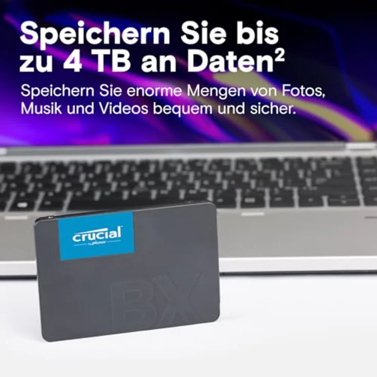 Crucial BX500 SATA SSD 1TB, 2,5" Interne Festplatte, bis zu 540 MB/s, 3D NAND, Dynamische Schreibbeschleunigung, CT1000BX500SSD101 – Bild 4