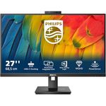 Philips 27B1U5601H - 27 Zoll QHD Monitor, 5 MP Webcam, höhenverstellbar, Lautsprecher (2560x1440, 75 Hz, HDMI, DisplayPort, USB-C, RJ45, USB Hub) schwarz