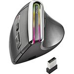 NGS EVO Karma - Kabellose vertikale ergonomische Maus, wiederaufladbar, 5 leise Tasten+Scrollen, optischer Sensor mit: 800/1200/1600/3200 DPI, 2,4 GHz USB + Bluetooth 3.0 + Bluetooth 5.0, Plug&Play