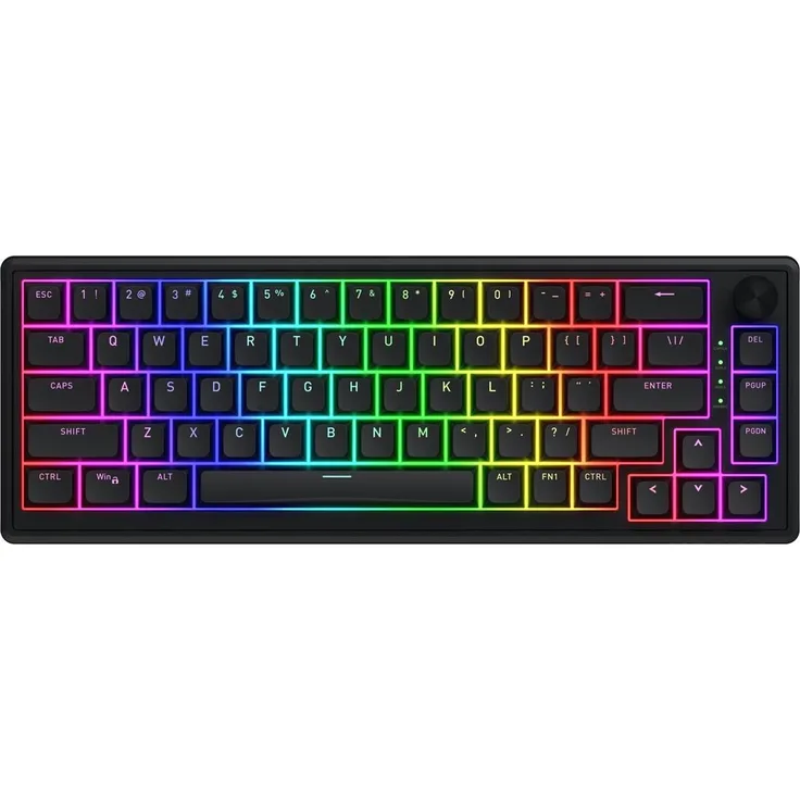 HATOR Skyfall 65, Kabelgebundene mechanische Tastatur mit RGB-LED, QWERTY-Layout, Schwarz