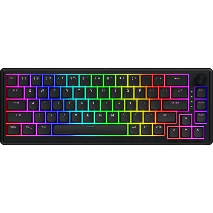 HATOR Skyfall 65, Kabelgebundene mechanische Tastatur mit RGB-LED, QWERTY-Layout, Schwarz