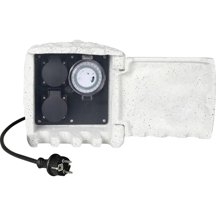 LEDmaxx ST202W Steckdosenleiste Weiß mit Zeitschaltuhr und 5 m Anschlusskabel für Gartenanlagen