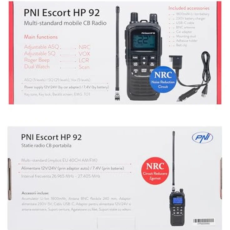 PNI PNI-HP92 Walkie-Talkie Handfunkgerät mit Multistandard-CB-Sender, NRC-Rauschunterdrückung und programmierbarem Funktionsumfang – Bild 10