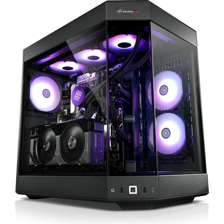 Kiebel Poseidon 14, Gaming PC mit Intel Core i7-14700F, GeForce RTX 4070 Super, 2000 GB SSD, 32 GB RAM, Schwarz
