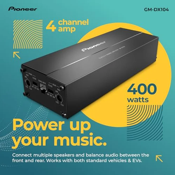 Pioneer GM-DX104, kompakter 4-Kanal-Verstärker mit 400 W Leistung und Class-D-Technologie – Bild 3