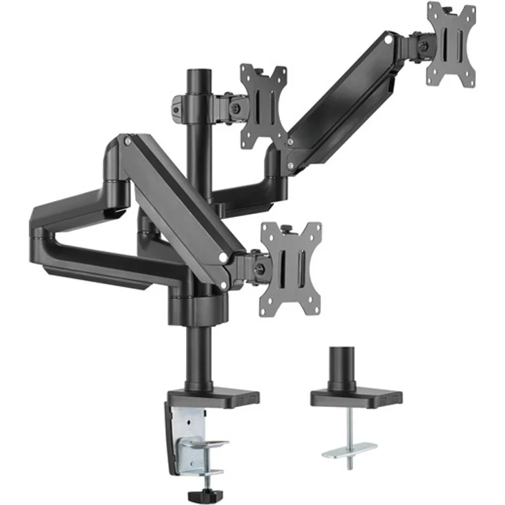 DUTZO Monitorarm für 3 Monitore (17"-27"), VESA-kompatibel 75x75/100x100, schwarzes Design, max. 7 kg pro Bildschirm