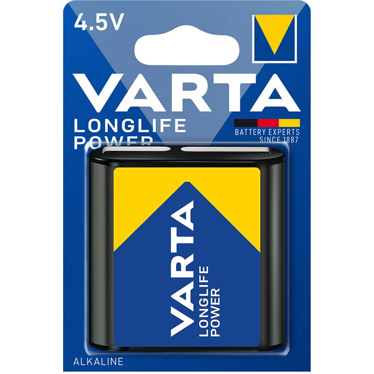 Varta MN1203/3LR12, Flachbatterie 4,5V Longlife Power für energiehungrige Geräte, bis zu 5x mehr Leistung, geringe Selbstentladung